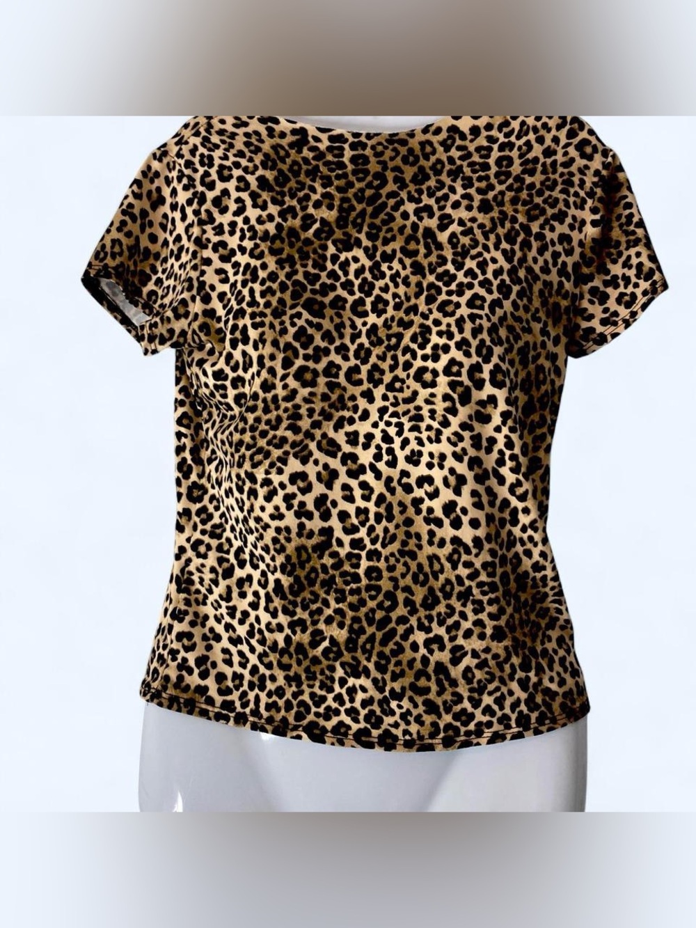 Leopard print short sleeve top unbranded approx M